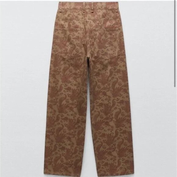 Zara paisley Print Straight Leg Jeans - Picture 2 of 9